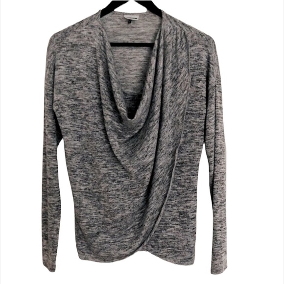 NOISY MAY Crossover Grey lightweight coastal pullover front cowl neck sweater - Picture 1 of 10